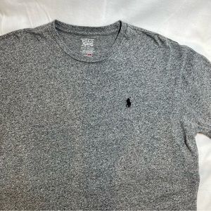 Polo by Ralph Lauren t-shirt on dark Heather gray.